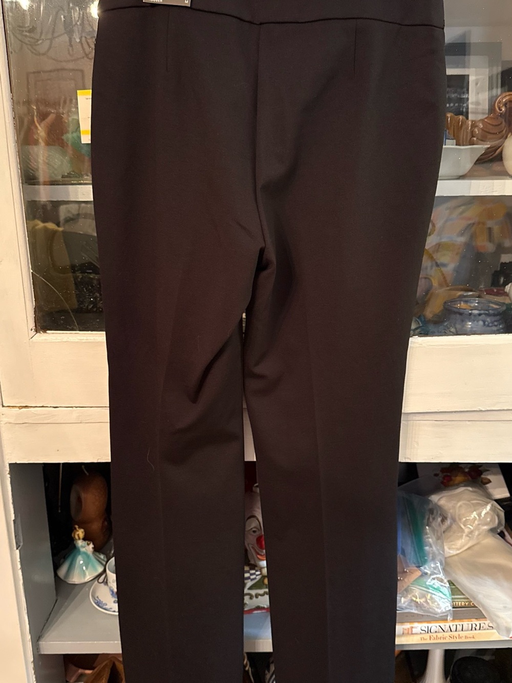 Anne Klein Black Straight-Leg Women's Trousers